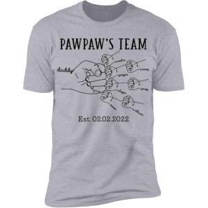 NAZENTI Hand Drawn Daddy Child Fist Bump Fathers Day Shirt Custom Dad Shirt Personalized Tshirt Grandpa Fathers Day T-Shirt(7 Hands)
