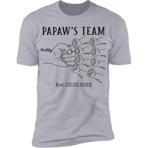 NAZENTI Hand Drawn Daddy Child Fist Bump Fathers Day Shirt Custom Dad Shirt Personalized Tshirt Grandpa Fathers Day T-Shirt(8 Hands)