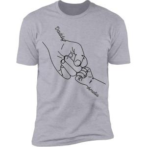 NAZENTI Personalized Fist Bump Dad Grandpa Shirt Custom Father’s Day Shirt Gift for Men on Fathers Day Birthday S-4XL(#A01 Daddy 1)