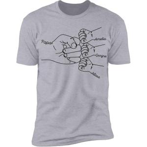 NAZENTI Personalized Fist Bump Dad Grandpa Shirt Custom Father’s Day Shirt Gift for Men on Fathers Day Birthday S-4XL(#A03 Papa)