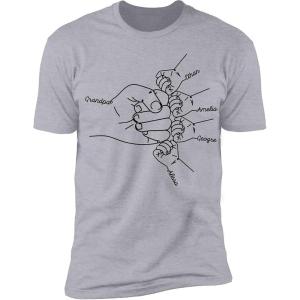 NAZENTI Personalized Fist Bump Dad Grandpa Shirt Custom Father’s Day Shirt Gift for Men on Fathers Day Birthday S-4XL(#A04 Grandpa)