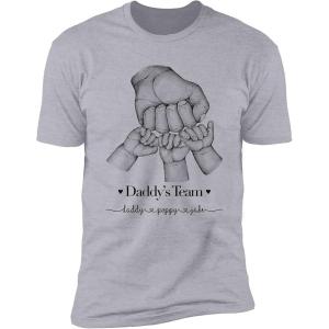NAZENTI Personalized Fist Bump Dad Grandpa Shirt Custom Father’s Day Shirt Gift for Men on Fathers Day Birthday S-4XL(Daddy 4)