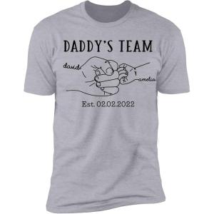 NAZENTI Personalized Fist Bump Dad Grandpa Shirt Custom Father’s Day Shirt Gift for Men on Fathers Day Birthday S-4XL(Daddy 6)