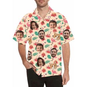 NAZENTI Personalized Hawaiian Shirt – Custom Face Shirt, Hawaiian Picture Shirts, Funny Hawaiian T-Shirt for Men Women 11(Hawai 2)