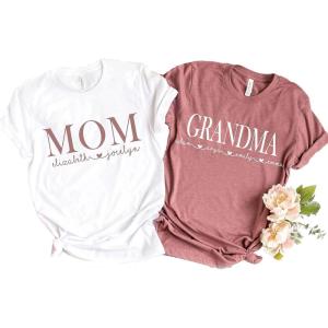 NAZENTI This Grandma Belongs to Drawing Personalized Shirt, Custom Grandma Mom with Kids Names Shirt, Gift for Mothers Day(#Multi 00)
