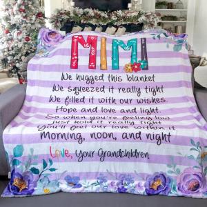 Nazenti Luxury Super Soft Sherpa Fleece Blanket 50×60, Mimi Loves Me Blanket, Gifts from Grandchildren, Wonderful for Birthday(Mimi)