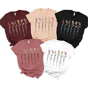 Personalized Grandma Shirt, Custom Mom Grandma Shirt with Kids’ Names, Gift for Mom Birthday Mother’s Day Christmas(F2)
