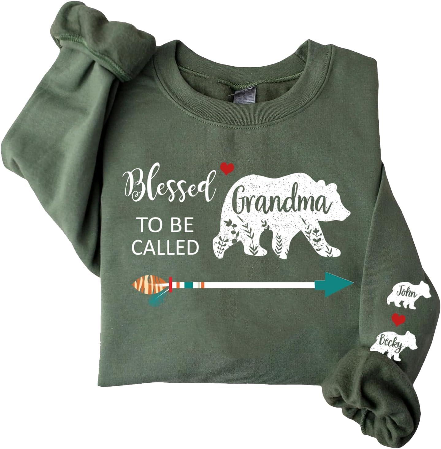 imageNAZENTI Custom Grandma amp Mom Sweatshirt Kids Name EST 2024 Mothers Day GiftAgrandma