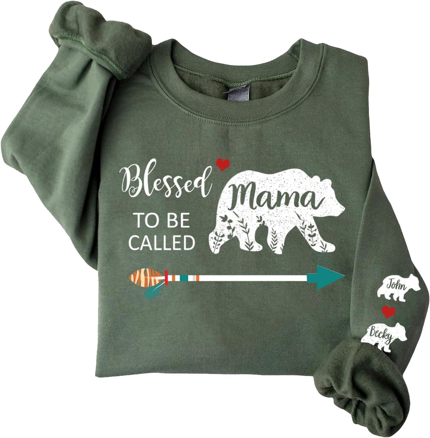 imageNAZENTI Custom Grandma amp Mom Sweatshirt Kids Name EST 2024 Mothers Day GiftAmama