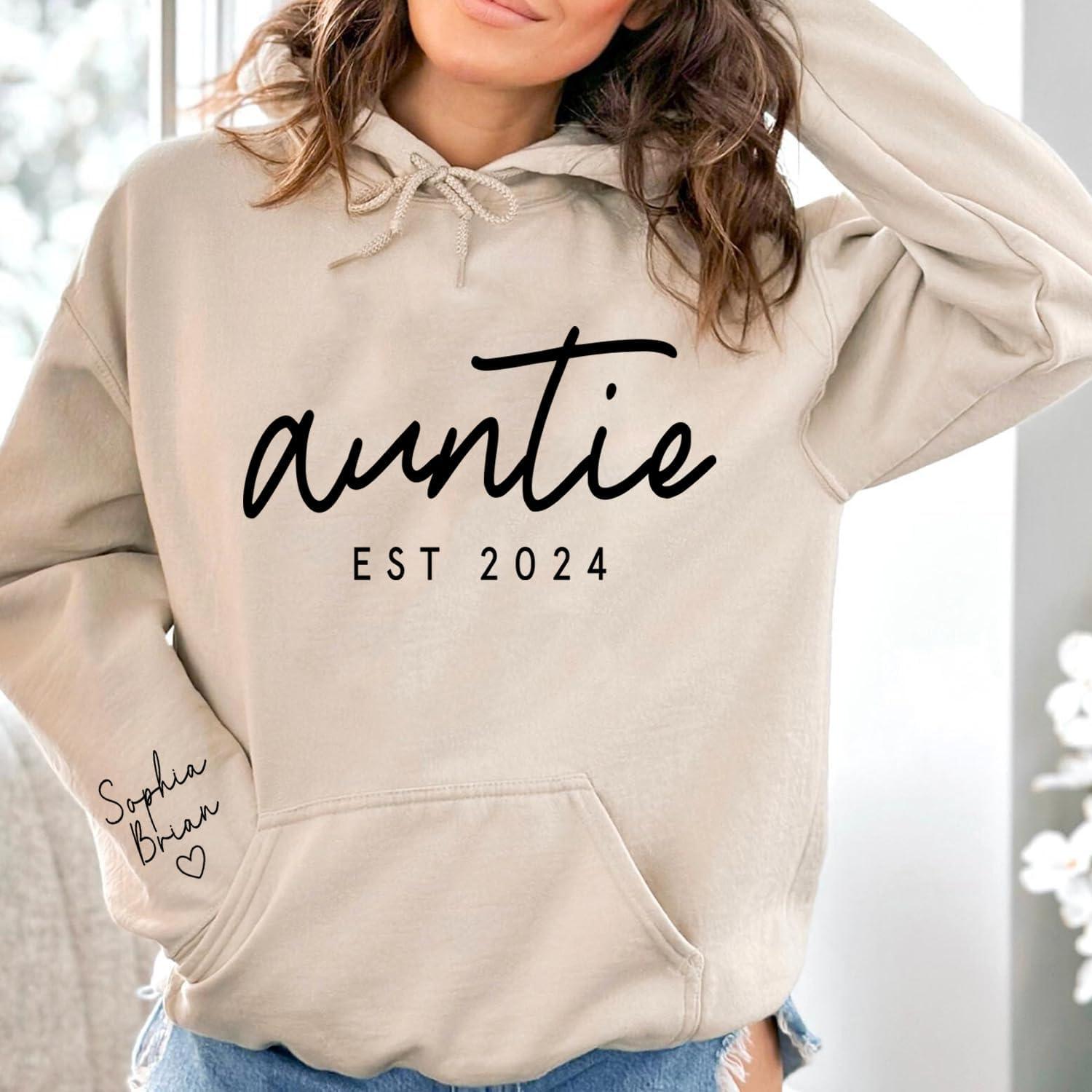 imageNAZENTI Custom Grandma amp Mom Sweatshirt Kids Name EST 2024 Mothers Day GiftDesign 1auntie