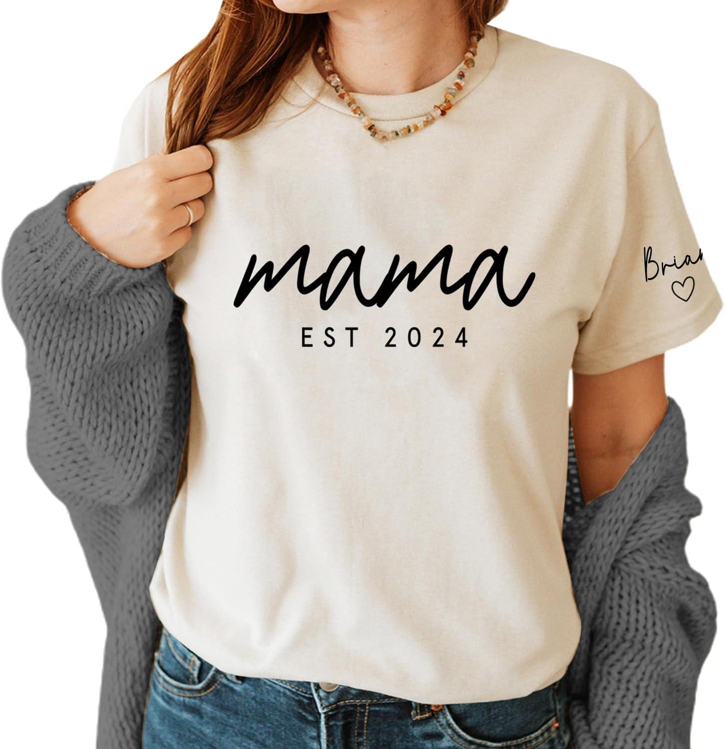 imageNAZENTI Custom Grandma amp Mom Sweatshirt Kids Name EST 2024 Mothers Day GiftDesign 1mama