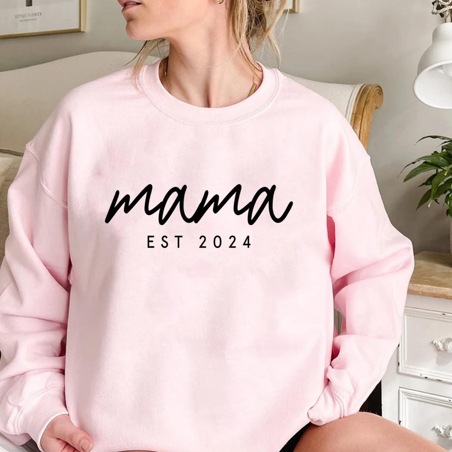imageNAZENTI Custom Grandma amp Mom Sweatshirt Kids Name EST 2024 Mothers Day GiftDesign 2mama