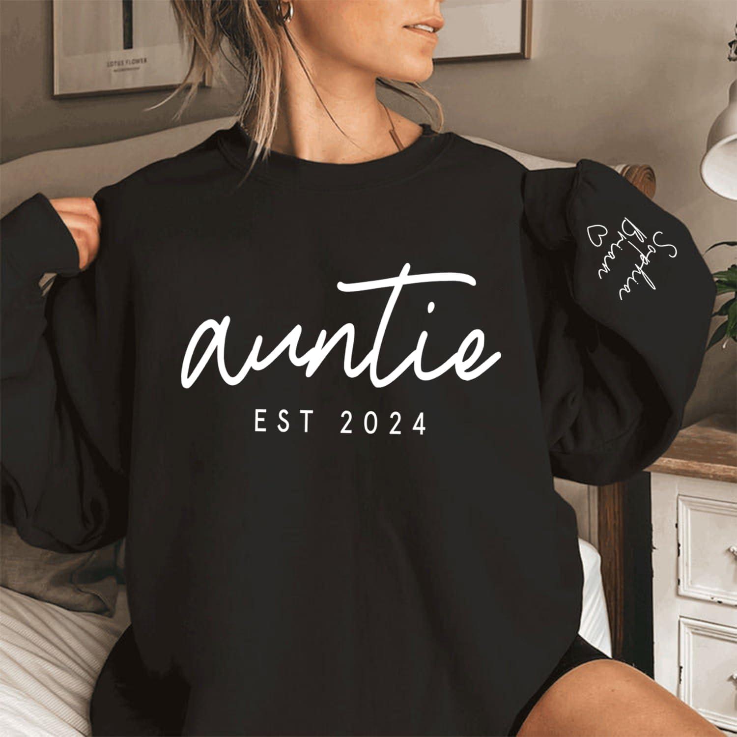 imageNAZENTI Custom Grandma amp Mom Sweatshirt Kids Name EST 2024 Mothers Day GiftDesign2auntie