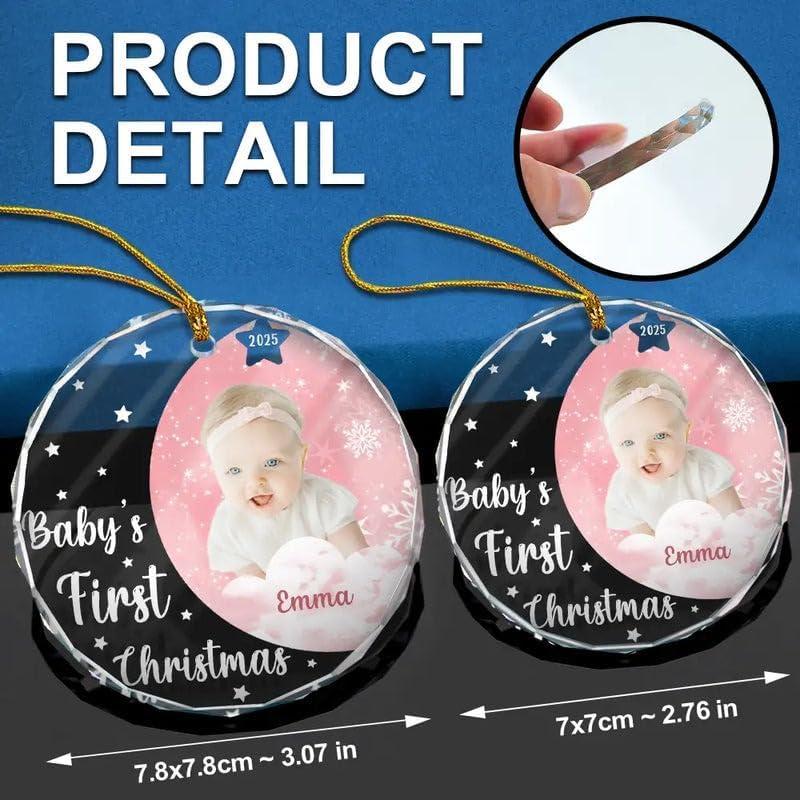 imageNAZENTI Personalized Babys First Christmas Ornament 2025 Custom Babies 1st Christmas Keepsake with Name 4D Shake Decoration for Christmas Tree Newborn Holiday Ornament Unique Baby Gift15