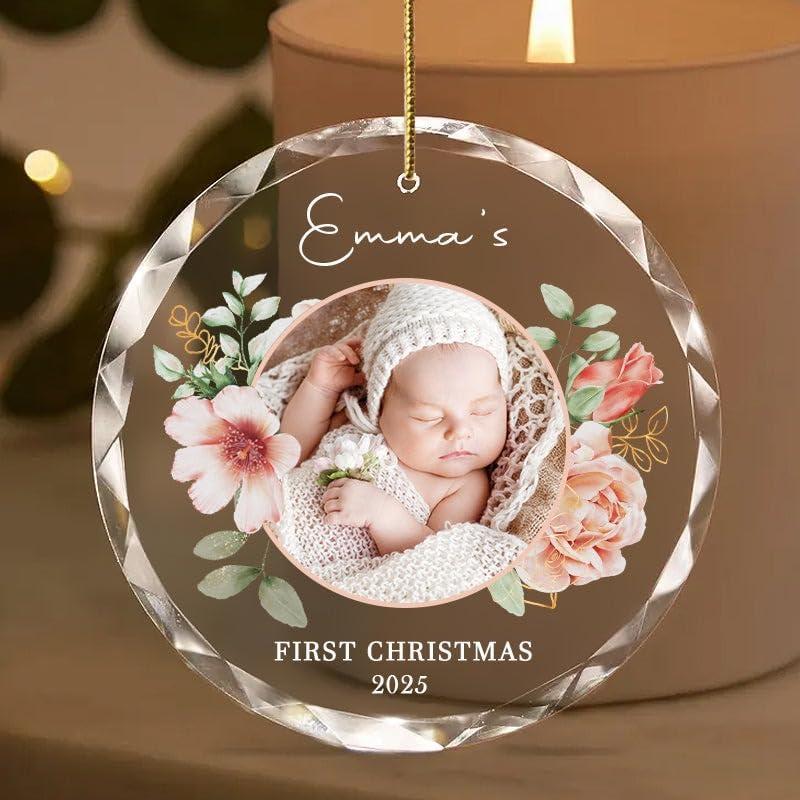 imageNAZENTI Personalized Babys First Christmas Ornament 2025 Custom Babies 1st Christmas Keepsake with Name 4D Shake Decoration for Christmas Tree Newborn Holiday Ornament Unique Baby Gift16