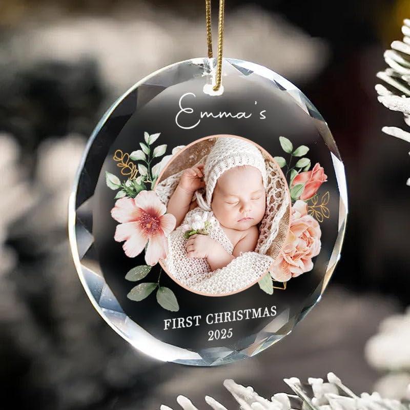 imageNAZENTI Personalized Babys First Christmas Ornament 2025 Custom Babies 1st Christmas Keepsake with Name 4D Shake Decoration for Christmas Tree Newborn Holiday Ornament Unique Baby Gift16