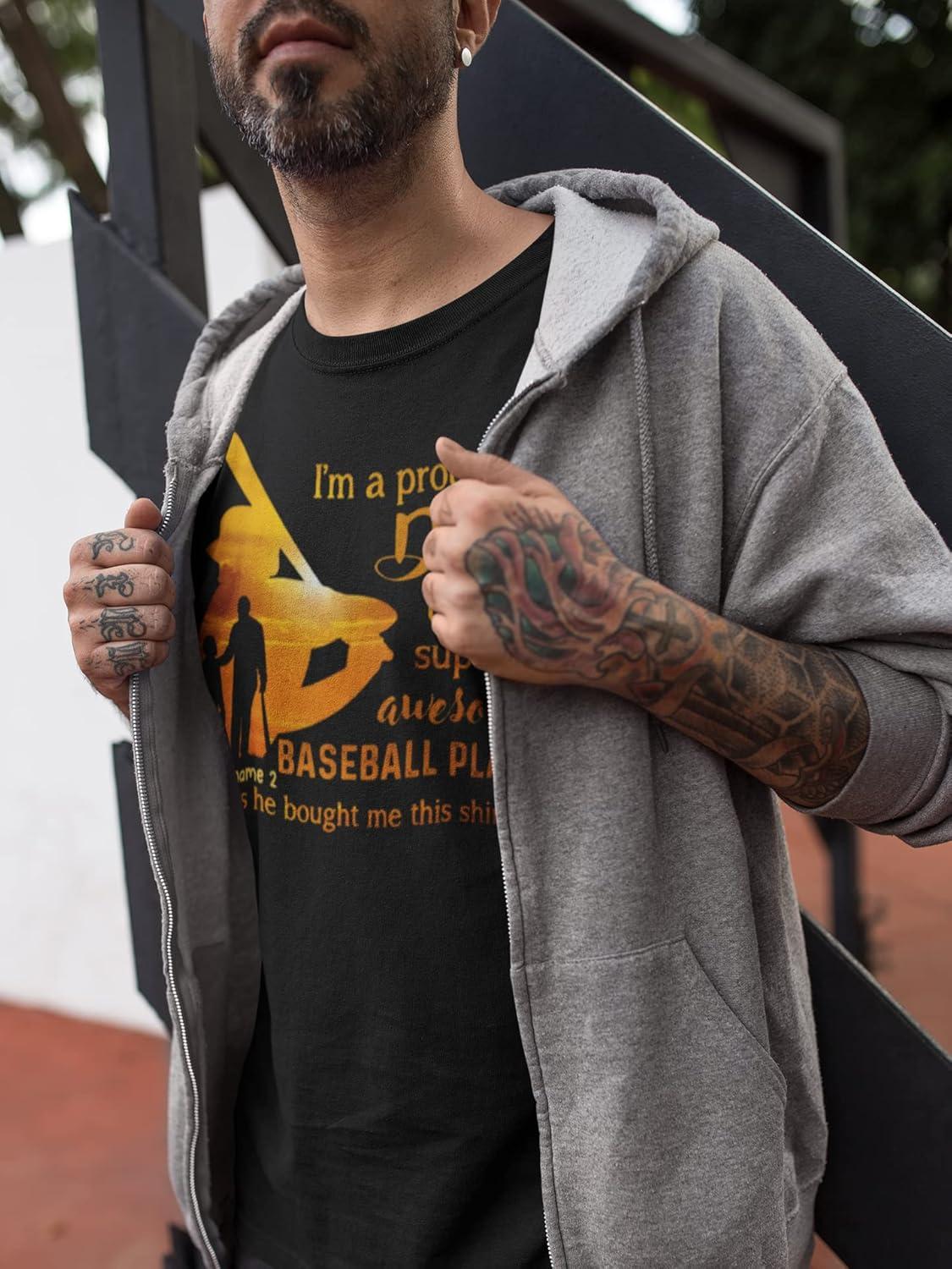 imageNAZENTI Personalized Baseball Dad Shirt Softball Shirts for Dad Farthers Day Tshirt Gifts for Baseball LoverBaseball 14