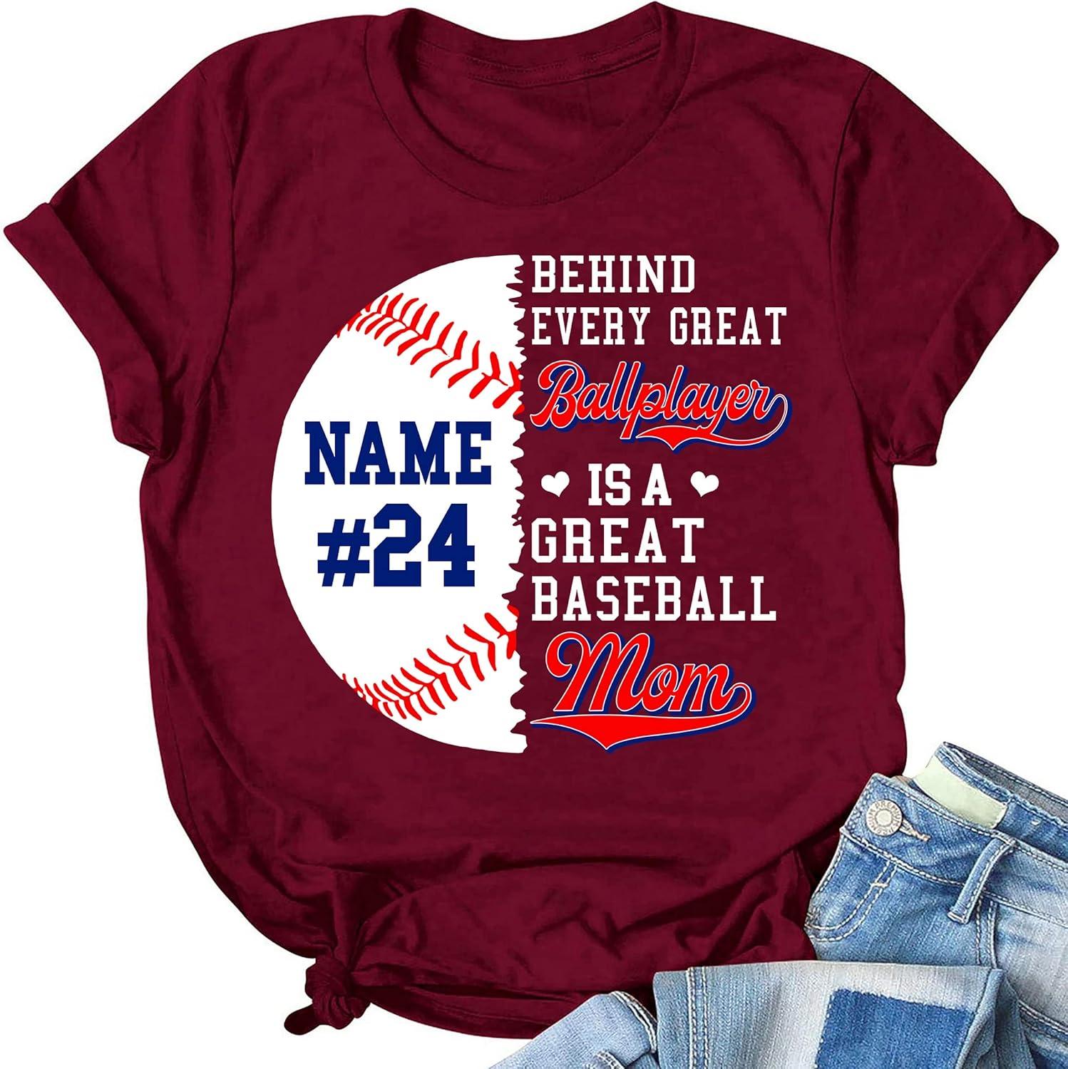 imageNAZENTI Personalized Baseball Mom Shirt Custom Baseball Mom Shirt with Name and Number Gift for Mothers Day Mom GiftsMulti 01