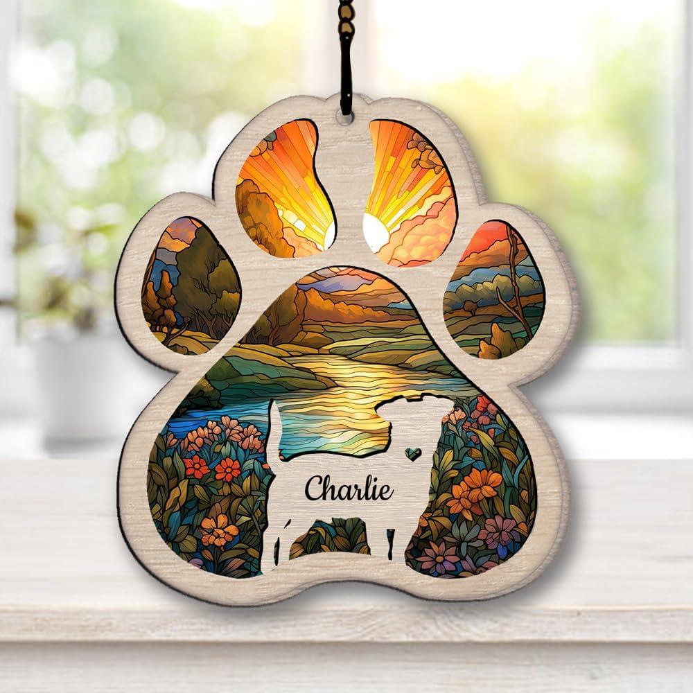 imageNazenti Personalized Dog Memorial Suncatcher Custom Pet Sympathy Gift for Dog Lovers Christmas Tree OrnamentDesign 2