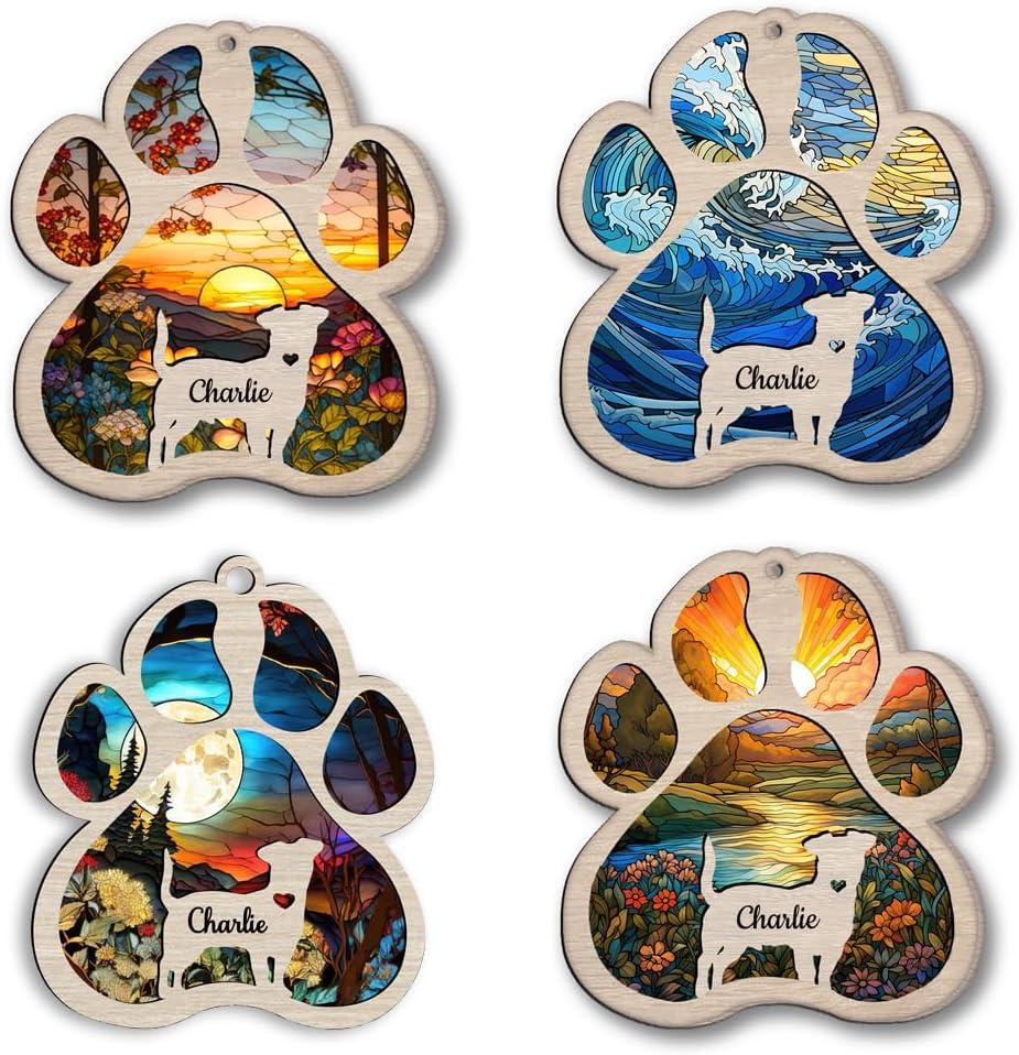 imageNazenti Personalized Dog Memorial Suncatcher Custom Pet Sympathy Gift for Dog Lovers Christmas Tree OrnamentDesign 2