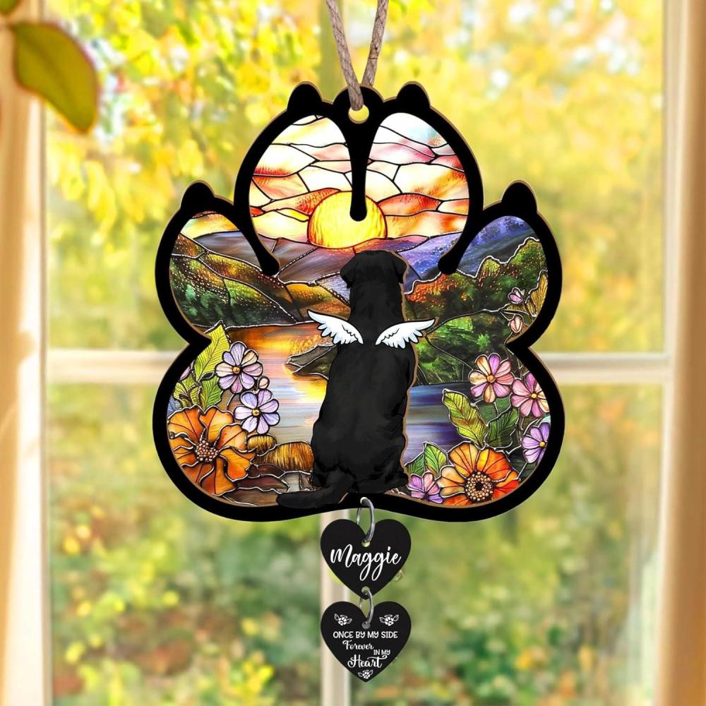 imageNAZENTI Cat Memorial Suncatcher Personalized with Name and Cat Breeds Loss of Pet Sympathy Suncatcher Gifts for Cat Lovers Cat Sympathy Gift Remembrance Gifts Memorial Day Decorations Design 01G0403
