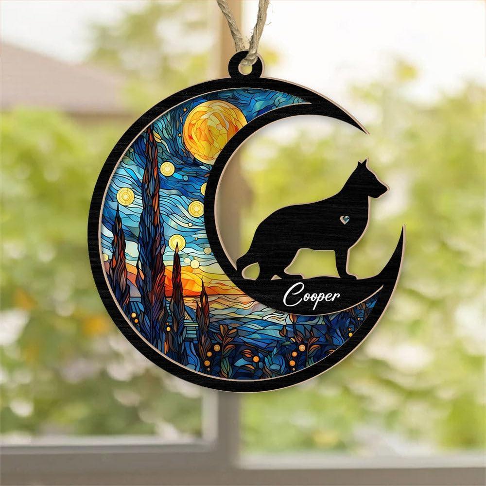 imageNAZENTI Cat Memorial Suncatcher Personalized with Name and Cat Breeds Loss of Pet Sympathy Suncatcher Gifts for Cat Lovers Cat Sympathy Gift Remembrance Gifts Memorial Day Decorations Design 01G0507
