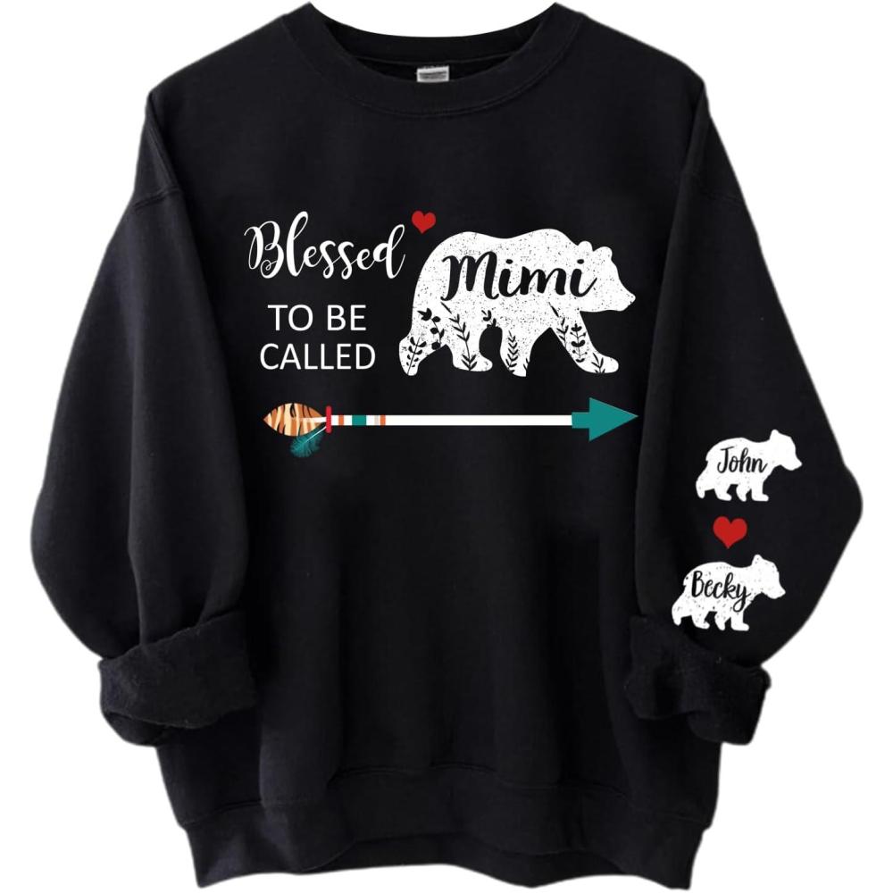 imageNAZENTI Custom Grandma amp Mom Sweatshirt Kids Name EST 2024 Mothers Day GiftAmimi