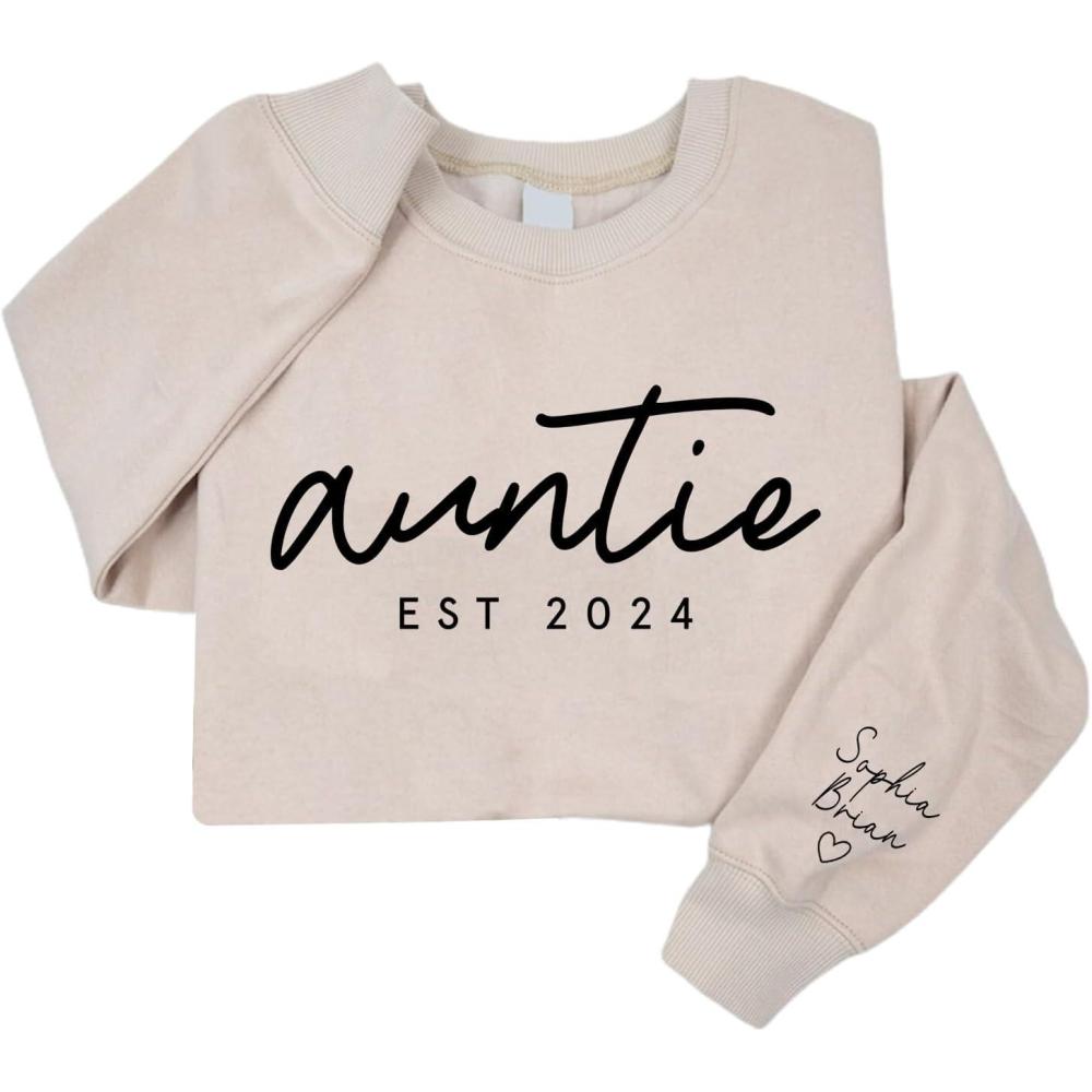 imageNAZENTI Custom Grandma amp Mom Sweatshirt Kids Name EST 2024 Mothers Day GiftDesign 1auntie