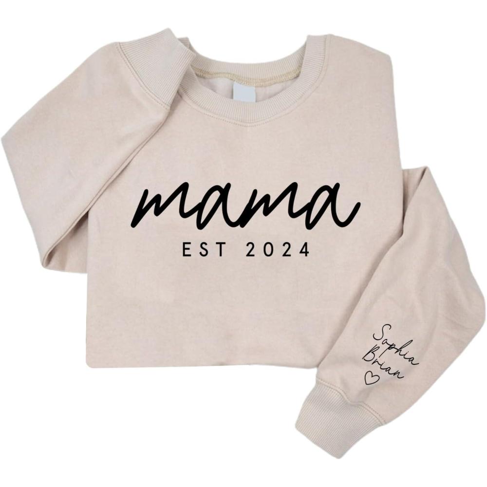 imageNAZENTI Custom Grandma amp Mom Sweatshirt Kids Name EST 2024 Mothers Day GiftDesign 1mama
