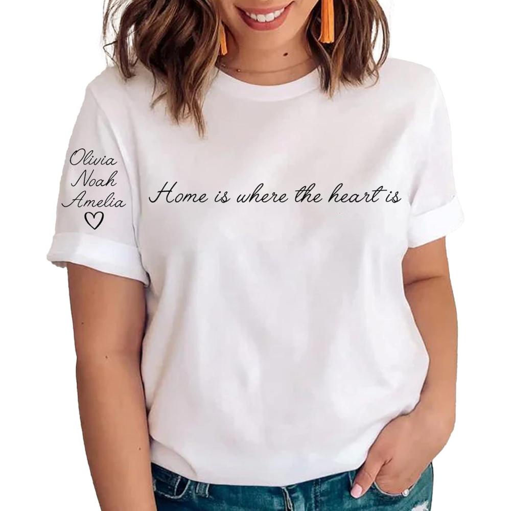 imageNAZENTI I Wear My Heart On My Sleeve Sweatshirt Mothers Day Shirt Custom Sweatshirt Personalized Gift for Mom Mommy03 Family