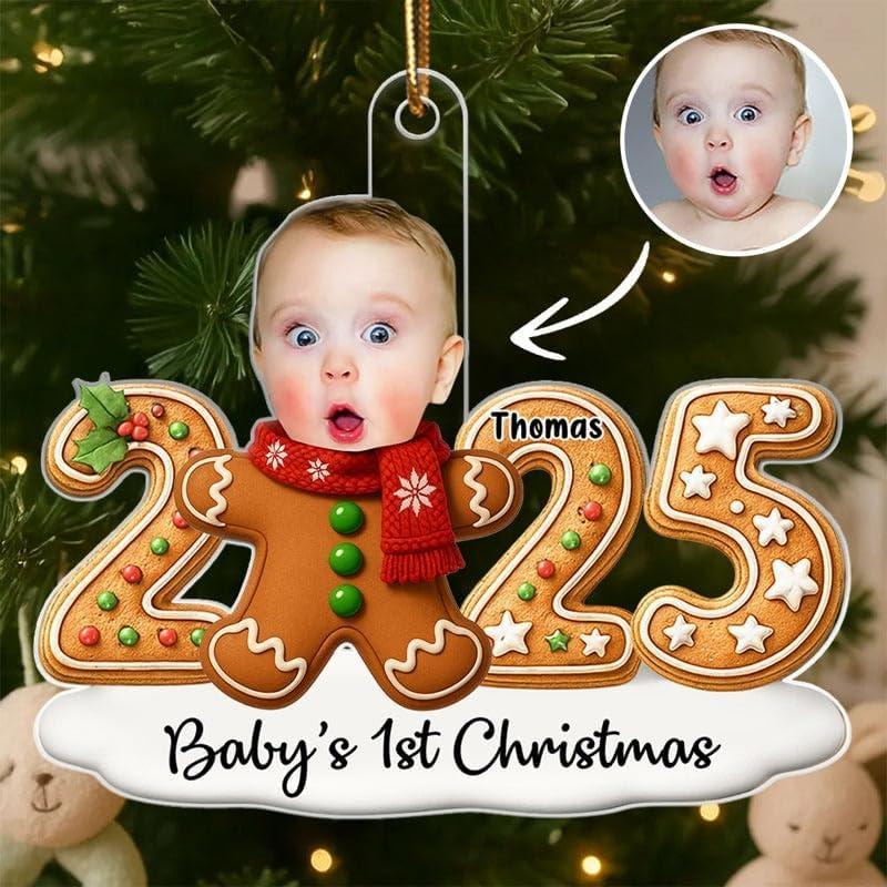 imageNAZENTI Personalized Babys First Christmas Ornament 2025 Custom Babies 1st Christmas Keepsake with Name 4D Shake Decoration for Christmas Tree Newborn Holiday Ornament Unique Baby Gift14