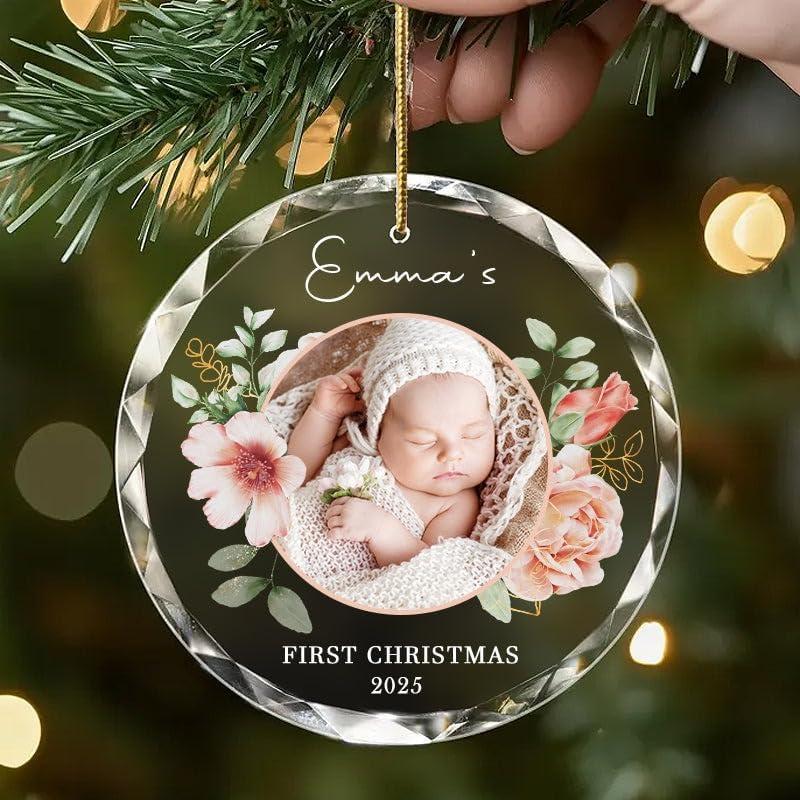 imageNAZENTI Personalized Babys First Christmas Ornament 2025 Custom Babies 1st Christmas Keepsake with Name 4D Shake Decoration for Christmas Tree Newborn Holiday Ornament Unique Baby Gift16
