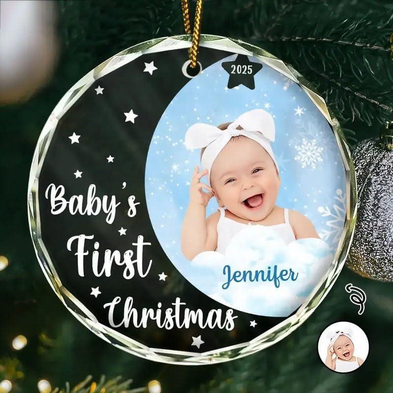 imageNAZENTI Personalized Babys First Christmas Ornament 2025 Custom Babies 1st Christmas Keepsake with Name 4D Shake Decoration for Christmas Tree Newborn Holiday Ornament Unique Baby Gift15