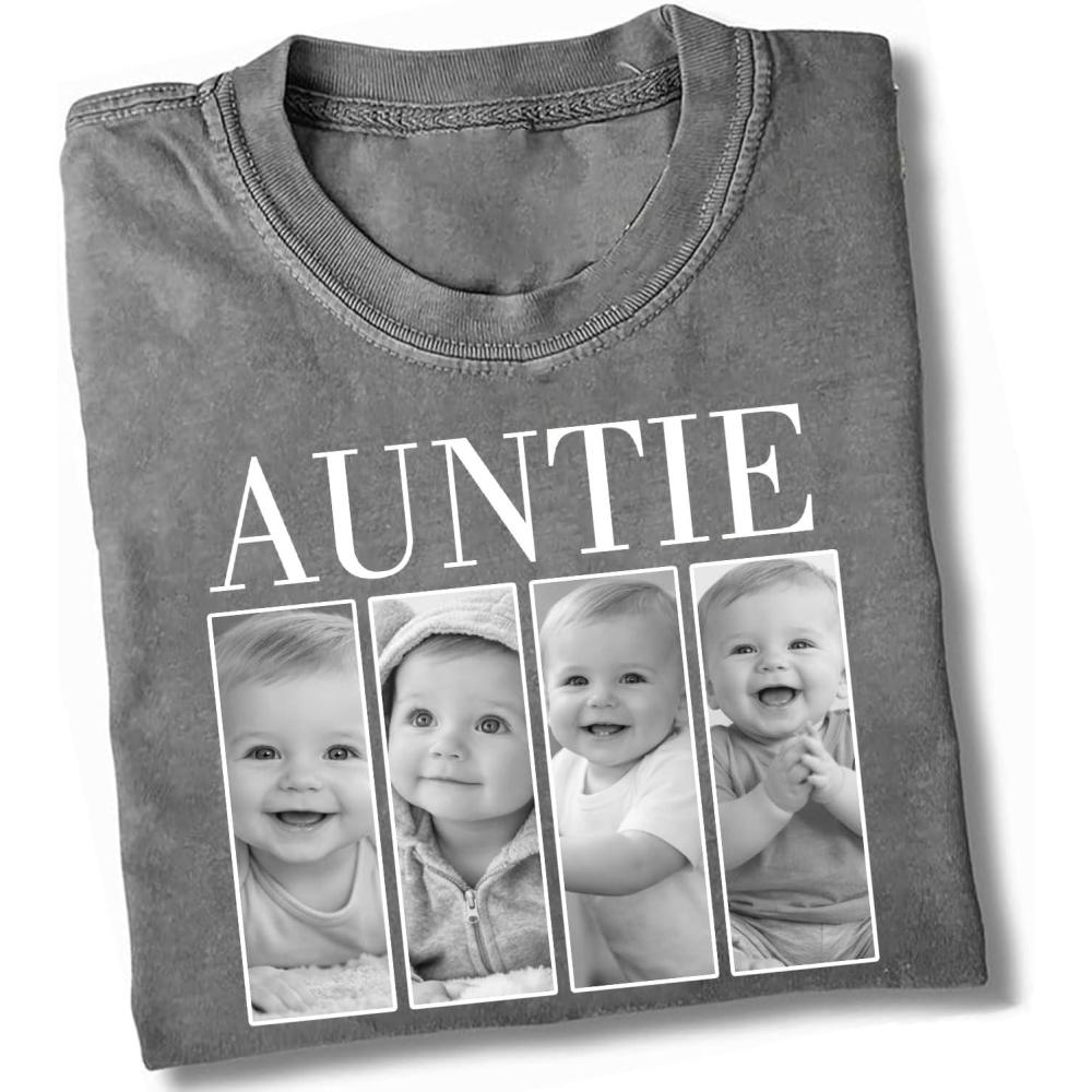 imageNAZENTI Personalized Grandma Shirt Custom Shirts with Photo Kids Vintage TShirt Mothers Day Shirt Gifts for Nana MimiAuntie