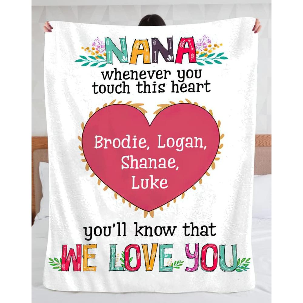 imagePersonalized Children Names Fleece Blanket Christmas Blanket Gifts for Mom Mom GiftsBirthday Gifts for Mom Gifts for Mom Birthday Unique for Mom Presents for Mom 50 x 60 Medium Sherpa1 Sale 50 Design 1