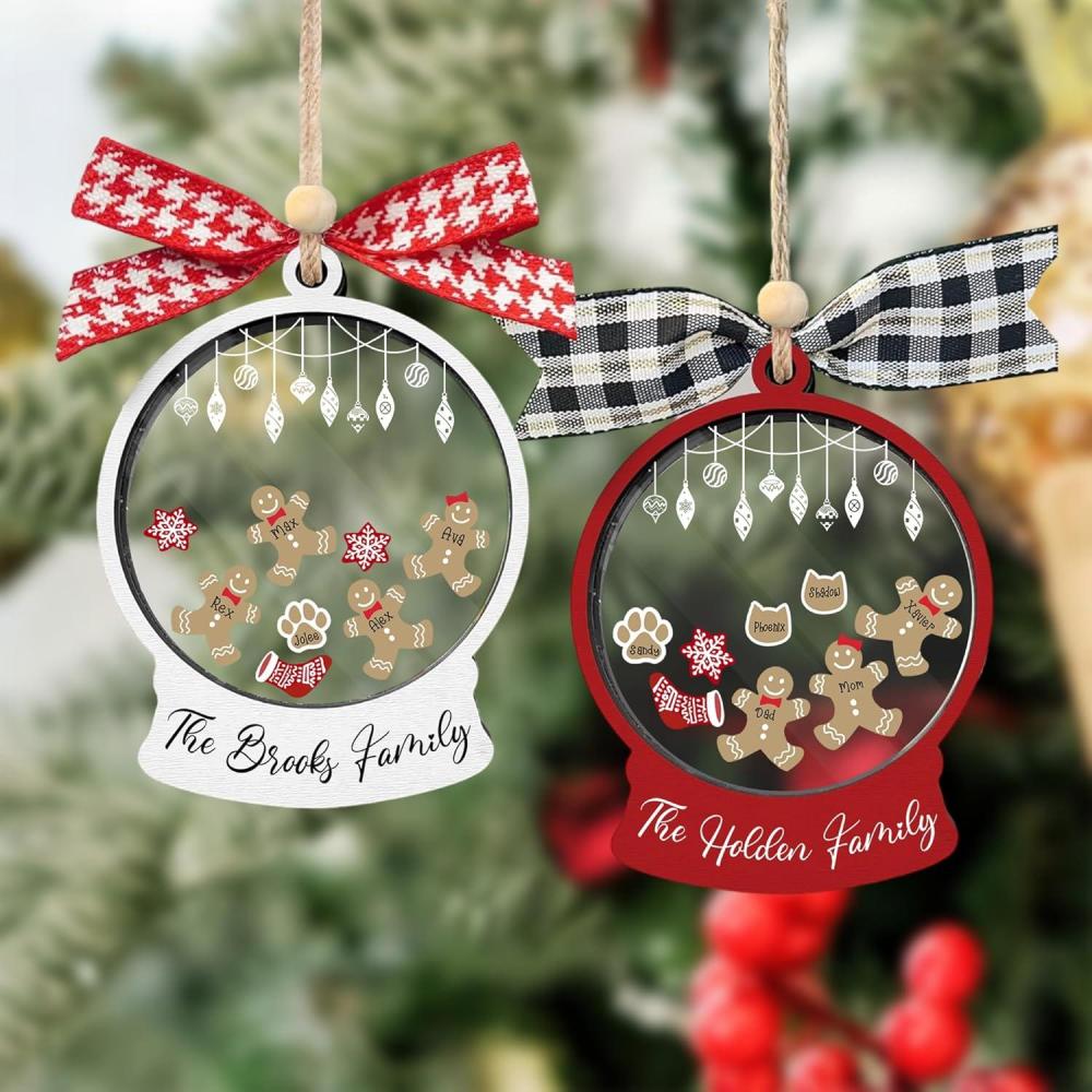 imagePersonalized Cookie Family Ornament 2023 Custom Family with Name Ornament Baby Keepsake New Baby Gift 4D Shake Babies Ornament Gift for Christmas Ornament Decor Christmas Tree Xmas Gift