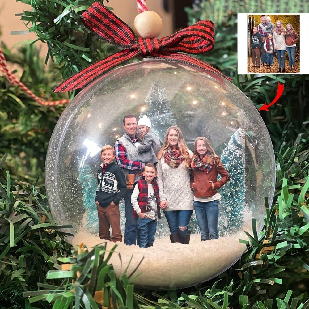 imagePersonalized Family Photo Globe Ornament Custom 3D Ball Ornament Gifts for Kids and Babies Christmas Tree Decor and Xmas GiftsOrnament 1