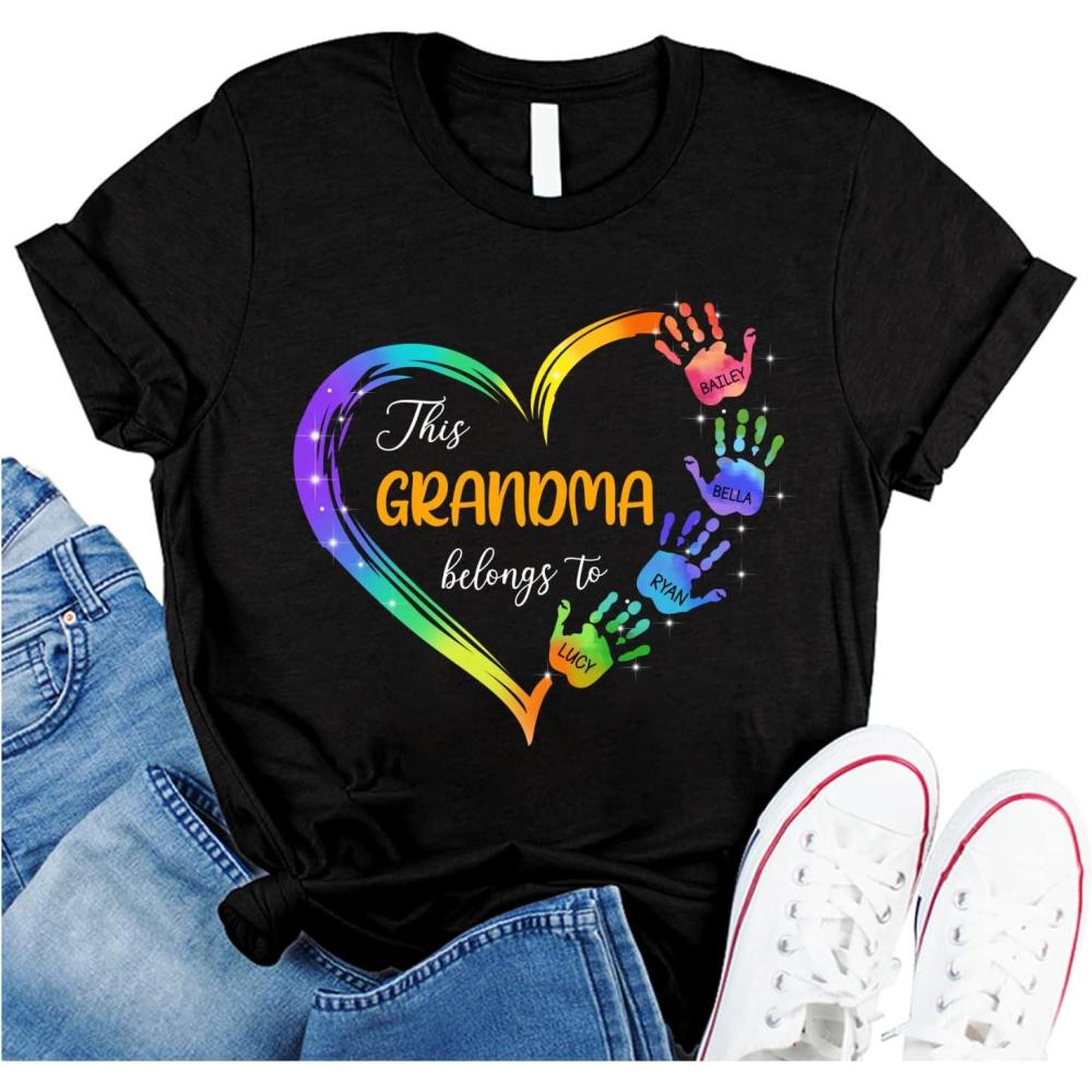 imagePersonalized This Grandma Belongs to Grandkids Name Hands Shirt Custom Grandma Shirt Mothers Day Grandma Gifts from Grandkids Christmas Grandma Gift Birthday Gift for Grandma from Grandchildren