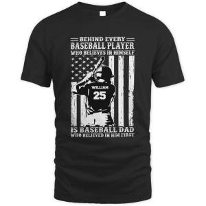 NAZENTI Personalized Baseball Dad Shirt, Softball Shirts for Dad, Farthers Day Tshirt, Gifts for Baseball Lover(Baseball 1)