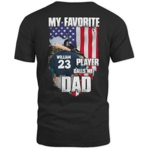 NAZENTI Personalized Baseball Dad Shirt, Softball Shirts for Dad, Farthers Day Tshirt, Gifts for Baseball Lover(Baseball 2)