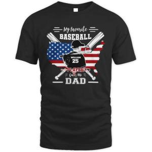 NAZENTI Personalized Baseball Dad Shirt, Softball Shirts for Dad, Farthers Day Tshirt, Gifts for Baseball Lover(Baseball 3)