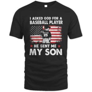 NAZENTI Personalized Baseball Dad Shirt, Softball Shirts for Dad, Farthers Day Tshirt, Gifts for Baseball Lover(Baseball 4)