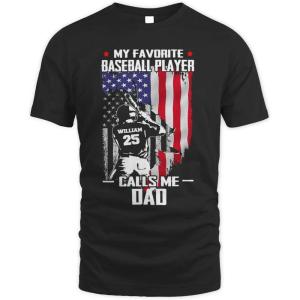 NAZENTI Personalized Baseball Dad Shirt, Softball Shirts for Dad, Farthers Day Tshirt, Gifts for Baseball Lover(Baseball 5)