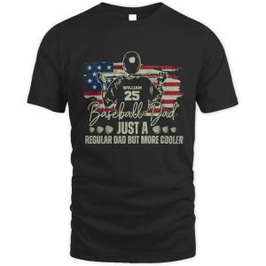NAZENTI Personalized Baseball Dad Shirt, Softball Shirts for Dad, Farthers Day Tshirt, Gifts for Baseball Lover(Baseball 8)