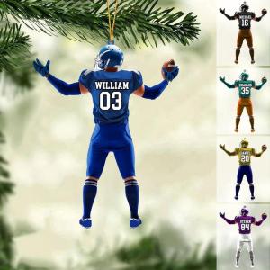 NAZENTI Personalized Football Christmas Ornament 2025 – Custom Player Decoration for Tree, for Football Lovers and Team Members Design 03(#20)