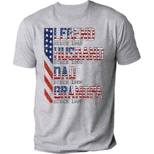 NAZENTI Personalized Grandpa Shirts, Dad 4th of July Shirt, American Flag Tee for Men, USA T-Shirt, Gift for Independence Day(#Multi 02)