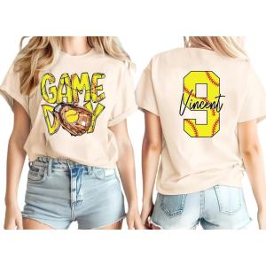 NAZENTI Personalized Softball Mom Shirt, Custom Softball Sweatshirt for Women, Sports Mom Gifts, Softball Mom Gifts(Design 01)