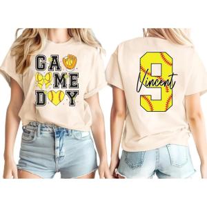 NAZENTI Personalized Softball Mom Shirt, Custom Softball Sweatshirt for Women, Sports Mom Gifts, Softball Mom Gifts(Design 02)