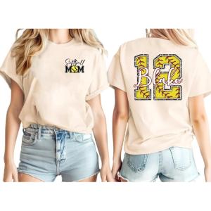 NAZENTI Personalized Softball Mom Shirt, Custom Softball Sweatshirt for Women, Sports Mom Gifts, Softball Mom Gifts(Design 4)