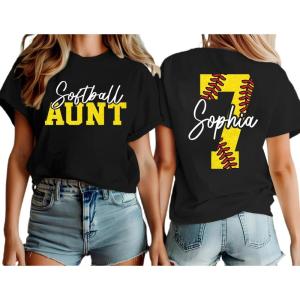 NAZENTI Personalized Softball Mom Shirt, Custom Softball Sweatshirt for Women, Sports Mom Gifts, Softball Mom Gifts(Design 8)